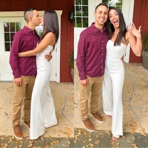 White Strapless Jumpsuit